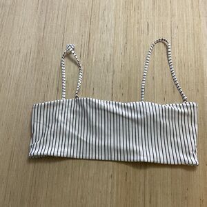 Kendall & Kylie Swim Top Striped Black Gold Cream Size Large top only